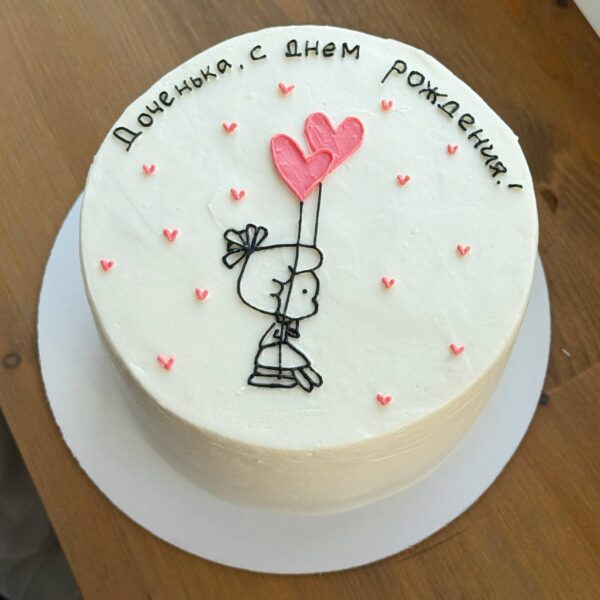 Торт для дочки на день рождения 1кг